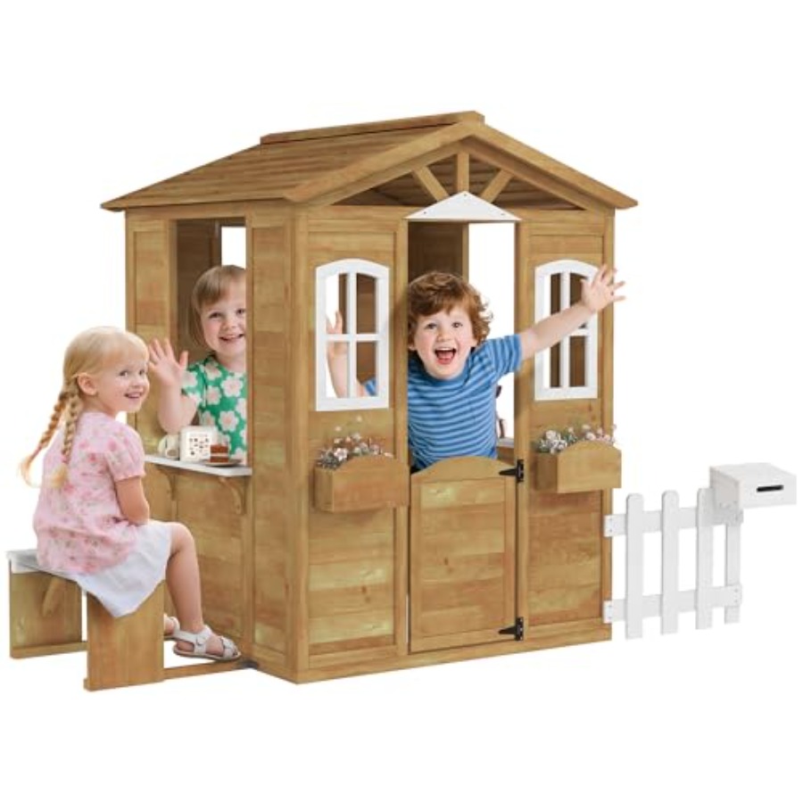 Outdoor-Spielhaus für Kinder i – Kids Outdoor Wooden Playhouse Bewertung und Preis