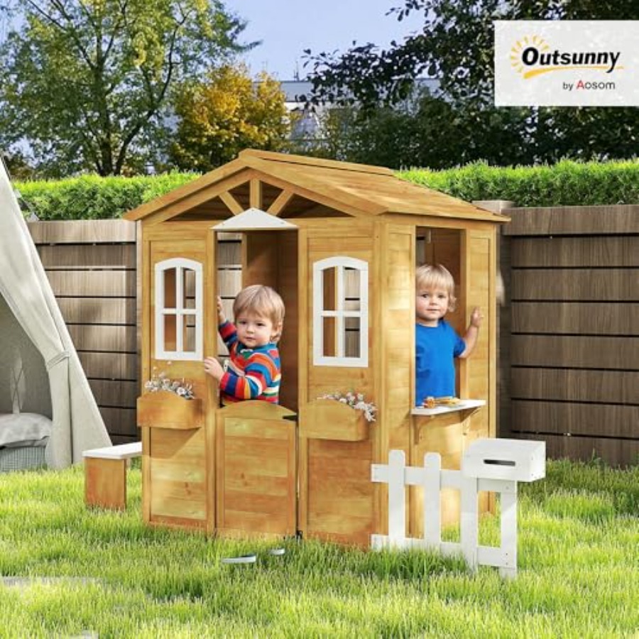 Outdoor-Spielhaus für Kinder i – Kids Outdoor Wooden Playhouse Bewertung und Preis