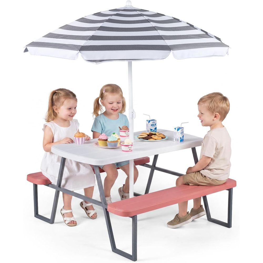 Kinder-Picknicktisch, Outdoor- – Kids Outdoor Table With Umbrella Bewertung und Preis