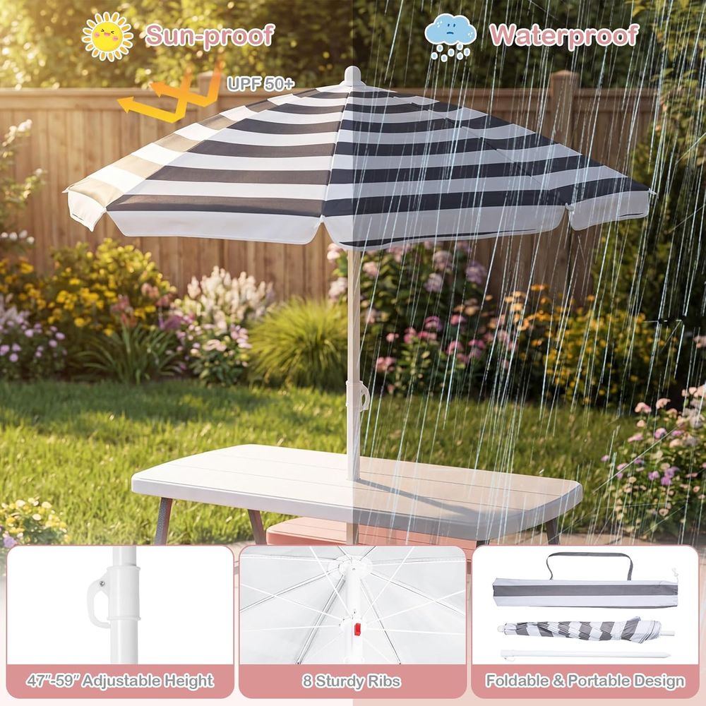 Kinder-Picknicktisch, Outdoor- – Kids Outdoor Table With Umbrella Bewertung und Preis